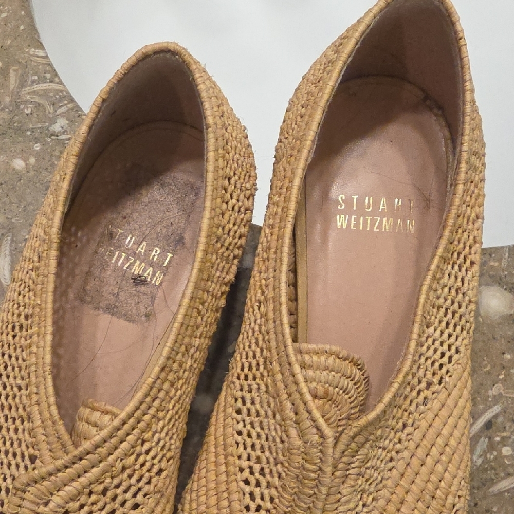 Stuart Weitzman Beige Woven Flats - Picture 2 of 3